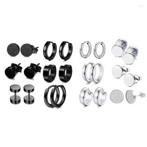 Boucles d'oreilles à tige 634D 6 paires/ensemble acier inoxydable Punk Hip Hop Rock gothique clous d'oreille unisexe femmes hommes décorations bijoux cadeaux