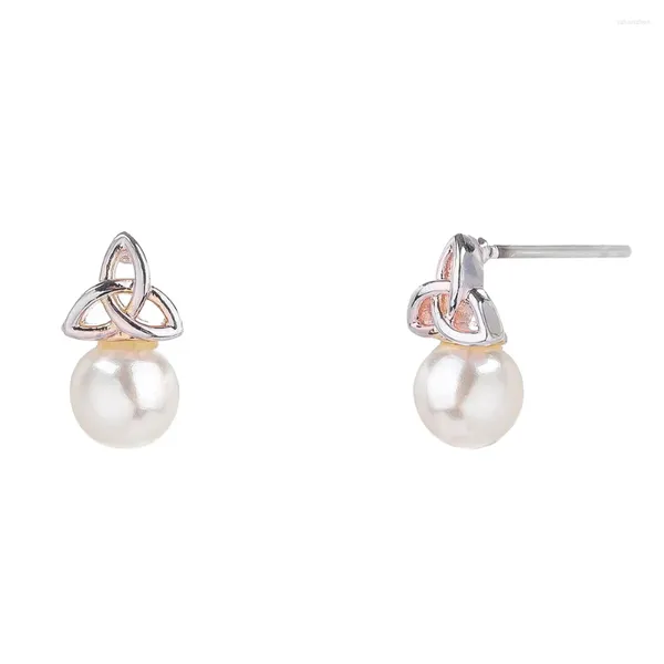 Pendientes de tuerca de 6MM con forma de bola de perlas para mujer, aretes colgantes en la oreja, geometría elegante, colgantes huecos, joyas de moda, Pendientes de regalo