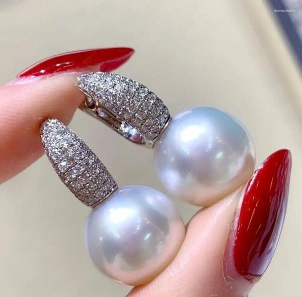 Boucles d'oreilles rondes en perles blanches Akoya naturelles, 7-8MM, 8-9mm, 9-10mm, 10-11mm, 925S...