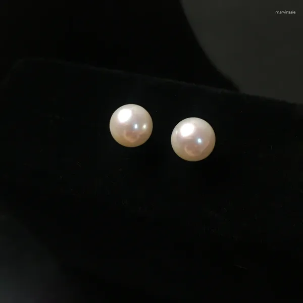 Pendientes de tuerca de 7-8mm, pendiente de perla natural de agua dulce para mujer y niña, joyería fina, estilo Simple, elegante, clásico, para oficina