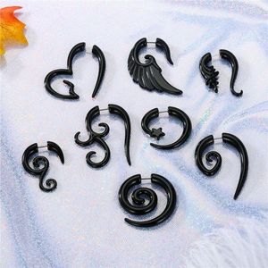 Stud -oorbellen 8 paren 16G Graceful Tribal Spiral nepmeters Acryl oor Tapers pluggen pluggen Hoornset sieraden unisex