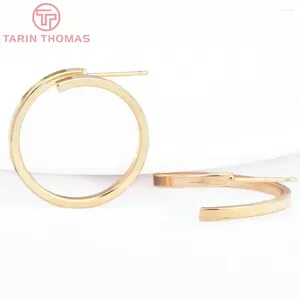 Pendientes (8021) 6 uds 22MM 24K Color oro latón apertura anillo Circular accesorios de joyería de alta calidad al por mayor