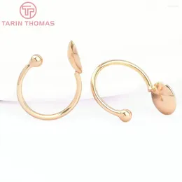 Boucles d'oreilles (8024) 6 pièces 15MM couleur or 24K en laiton rond avec boule ouverte Clip haute qualité bijoux à bricoler soi-même résultats accessoires vente en gros