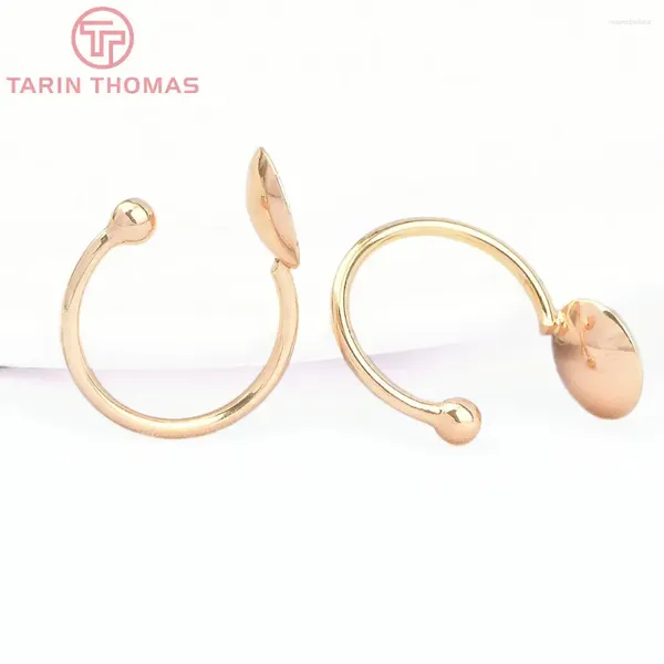 Boucles d'oreilles (8024) 6 pièces 15MM couleur or 24K en laiton rond avec boule ouverte Clip haute qualité bijoux à bricoler soi-même résultats accessoires vente en gros