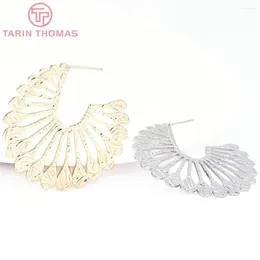 Boucles d'oreilles (8026) 2pcs 40,5 mm 24 km de couleur en col en laiton plumes de paon de haute qualité