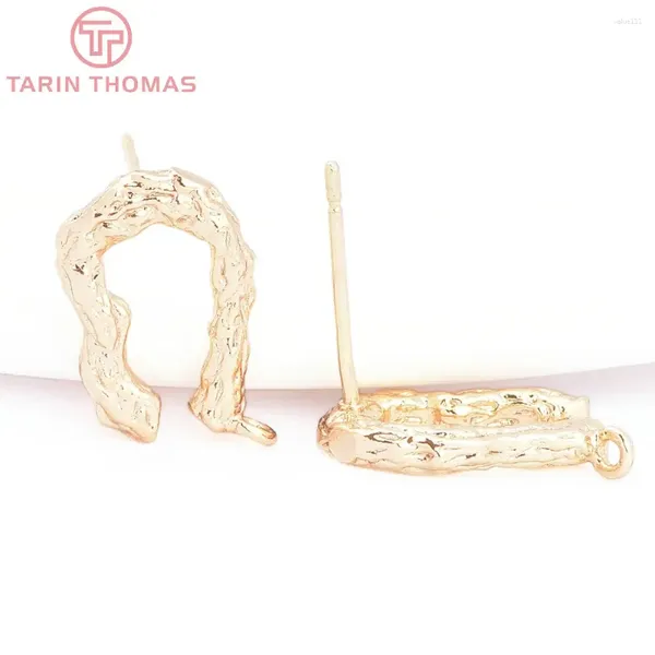 Boucles d'oreilles à clous (8084), 6 pièces, 9.5x13.5MM, couleur or 24K, branche en forme de U, bijoux de haute qualité, accessoires, vente en gros