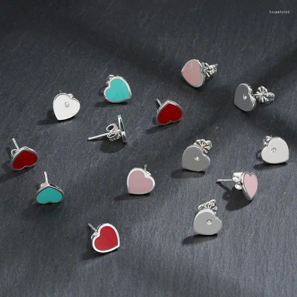 Aretes 925 - Venta De Circón De Amor Multicolor Opcional Clásico Regalo De Vacaciones Que Combina Todo Para Novias