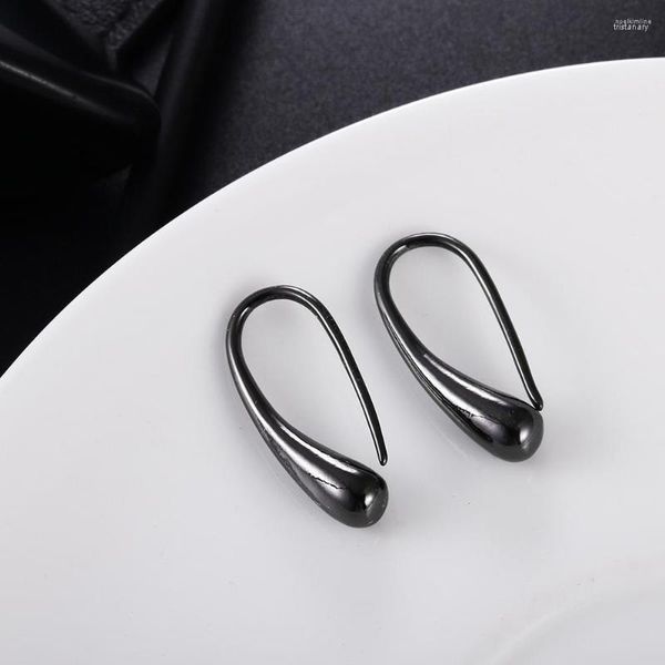 Boucles d'oreilles clous 925 argent noir plaqué or mode européenne et américaine exquise belle goutte crochets marque décorative 2023