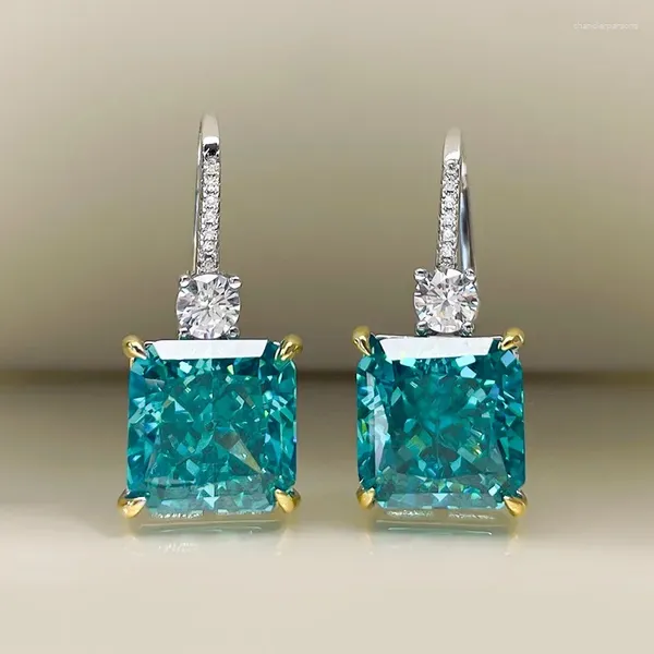 Pendientes de tuerca de plata 925 con corte roto, joyería de boda de diamante amarillo Simple y de moda al por mayor