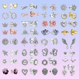 Boucles d'oreilles à tige en argent 925, étoile scintillante céleste et flocon de neige pour femmes, bijoux d'anniversaire pour la fête des mères
