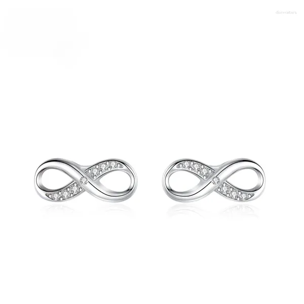 Pendientes de semental 925 Silver Diamond para mujeres Edición coreana Temperamento de amor ilimitado Joyas de boda al por mayor