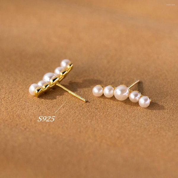 Boucles d'oreilles 925 argent pour femmes bijoux de mode perle perles synthétiques quotidiennement