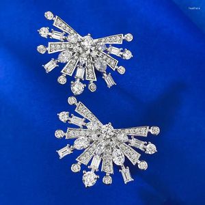 Oorknopjes 925 zilver Luxe bezaaid met diamant Waaiervormig Briljante Europese en Amerikaanse groothandel voor dames
