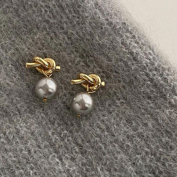 Boucles d'oreilles en argent 925, aiguille élégante, perle, Piercing d'oreille pour femmes et filles, bijoux de fête, cadeau pour dames, Eh672