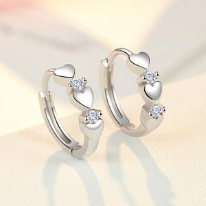 Boucles d'oreilles 925 argent aiguille amour coeur zircon cubique boucle d'oreille pour les femmes cadeau de mariage oreille percé bijoux de mode Eh1343