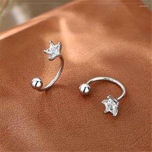 Boucles d'oreilles 925 Silver plaquée Clear Zircon Star For Women Girls Party Wedding Jewelry Gift Pendientes E171