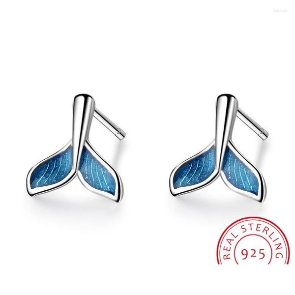 Boucles d'oreilles à tige 925 Sterling Sier Conception unique Baleine Sirène Queue Mignonne Pour Femmes Filles Anti Allergie Boucles D'oreille Fine Jewelry Drop Delive Dhuxs