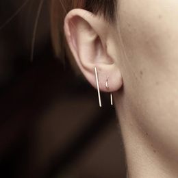 Stud -oorbellen 925 Sterling Silve Earring Minimalistisch geometrisch voor vrouwen Neutral One Glyph Line Lengte Fijne sieraden