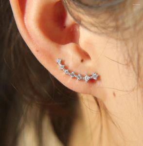 Boucles d'oreilles en argent Sterling 925, bijoux fins 2024, 7 Czs, boucles d'oreilles élégantes pour femmes, grimpeur, longues boucles d'oreilles en fil de fer