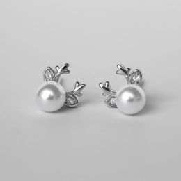 Boucles d'oreilles en argent Sterling 925, perles de bois pour femmes, bijoux de mariage élégants, Pendientes Mujer Moda 2023 Brincos