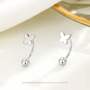 Pendientes de semental 925 Dangle de mariposa de plata esterlina - Joyas de INS únicas para mujeres con diseño de tornillo simple