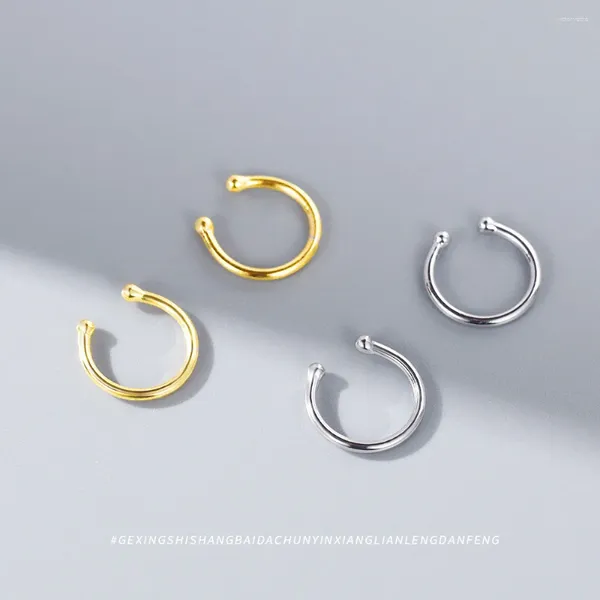 Boucles d'oreilles 925 Clip en argent sterling personnalité de style minimaliste et mode sans perçage oreilles