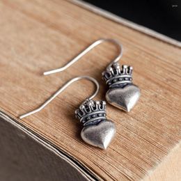 Boucles d'oreilles en argent sterling 925 couronne mode femmes Punk boucle d'oreille une pièce Vintage bijoux cadeaux pour la vente en gros