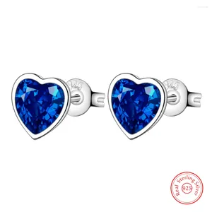 Boucles d'oreilles en argent Sterling 925, bijoux en cristal, cœur à la mode pour femmes XY0217