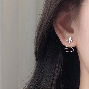 Stud -oorbellen 925 Sterling Silver Crystal Spiral Fashion Jewelry for Women Christmas Gift Pendientes Aretes de Mujer