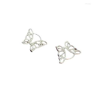 Stud -oorbellen 925 Sterling Silver Earring Zwart Openwork Flying Butterfly For Women Girl Wedding Party Sieraden Gift