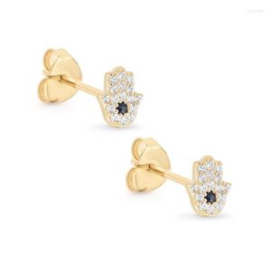 Stud Earrings 925 Sterling Silver Fashion Hamsa Hand Clear CZ For Women 2023 Trend Jewelry Gift Gotico Femenino Oorbellen