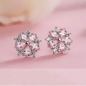 Boucles d'oreilles en argent Sterling 925 mode à la mode Zircon cheval oeil fleur pour femmes fille bijoux cadeaux Brincos S-E242