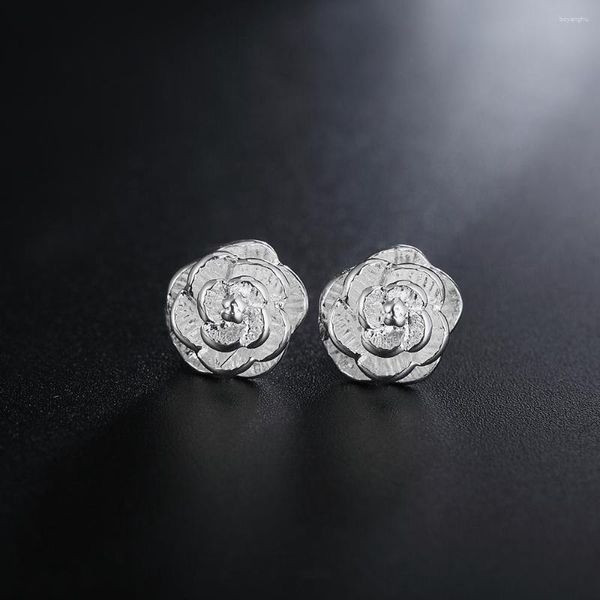 Boucles d'oreilles à tige en argent sterling 925 fleur pour femmes accessoires de bijoux de luxe de qualité bijoux en gros GaaBou