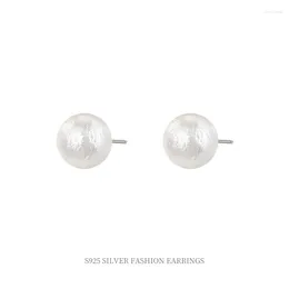 Boucles d'oreilles à tige en argent sterling 925 pour femme avec perle 12 mm, 16 mm, 20 mm