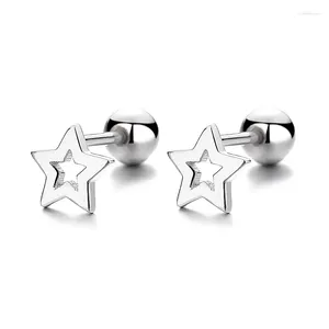 Boucles d'oreilles en argent Sterling 925, étoile creuse pour femmes, fil Simple, boucle torsadée, bijoux de fête de mariage pour filles