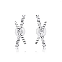 Boucles d'oreilles 925 STERLING Silver Iced Maisanite Meteor pour les femmes Fine bijoux blanc plaque d'or blanc goutte