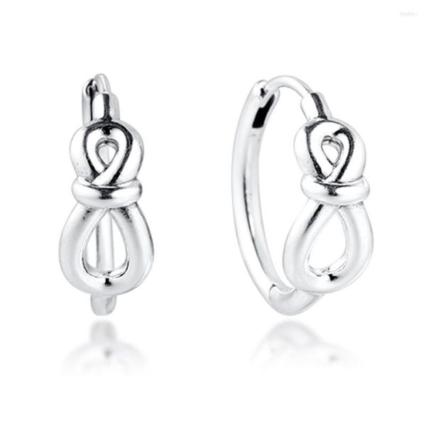 Boucles d'oreilles en argent Sterling 925 pour femmes, cerceau à nœud infini, bijoux à la mode, Pendientes Mujer 2022, fête des mères