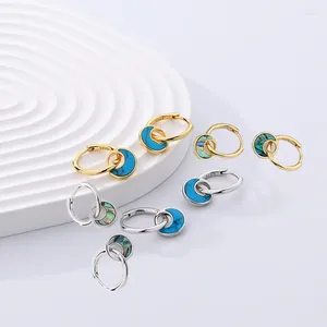 Boucles d'oreilles en argent Sterling 925, bijoux en coquillage d'ormeau, Turquoise or/argent, deux couleurs, cadeau de fête de mariage pour femmes