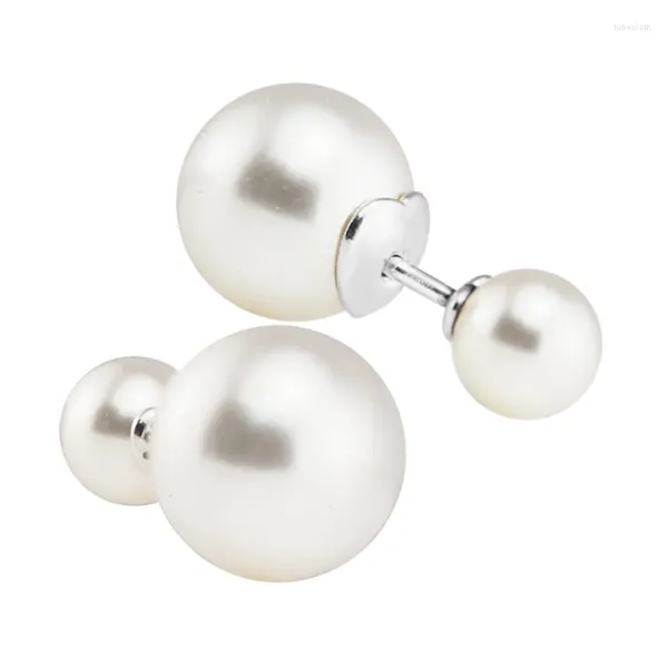 Boucles d'oreilles à tige en argent Sterling 925, bijoux lumineux avec perle de cristal blanc