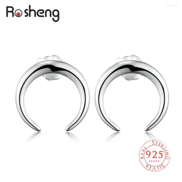 Boucles d'oreilles étalon 925 argent sterling moon géométrique mignon mignon crescent pour femmes beaux bijoux accessoires cadeaux