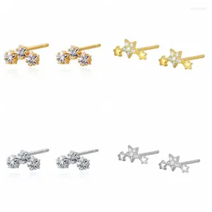 Boucles d'oreilles 925 Star à aiguille en argent sterling pour femmes cartilage de piercing diamant petit bijoux minimaliste