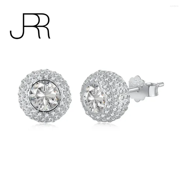 Boucles d'oreilles en argent Sterling 925, Test de réussite, diamant monté, boule ronde, pierres précieuses, bijoux fins, vente en gros