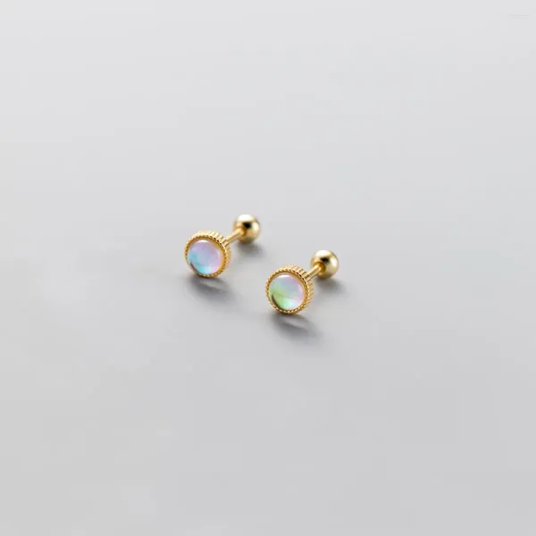 Pendientes de tachuelas 925 STERLING SILE REDOND CRISTAL CRISTAL PIEDRA PEAD Joyería de moda de oreja perforada para mujeres