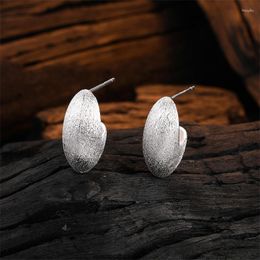 Boucles d'oreilles en argent Sterling 925 Simple haricot givré pour les femmes plaqué or personnalité de la mode mariage fête bijoux cadeau