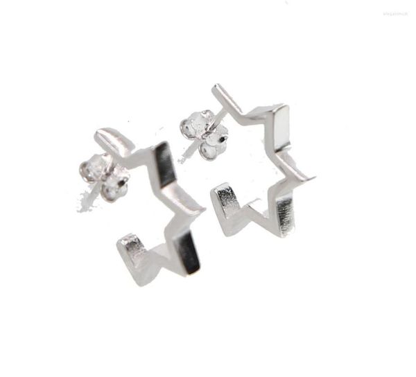 Boucles d'oreilles à tige en argent sterling 925, design simple, sans pierre, forme d'étoile, couleur or, superbes boucles d'oreilles pour femmes