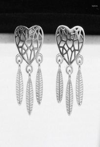 Stud Earrings 925 Sterling Silver Spiritual Feather For Women Girls Dream Catcher Love Heart Vrouw Fine Jewelry3329336