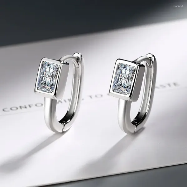 Boucles d'oreilles 925 Sterling Silver Square Zircon pour femmes accessoires de bijoux de concepteur de luxe en gros 2024 tendances