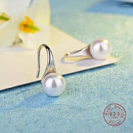 Stud -oorbellen 925 Sterling Silver Statement Synthetische parel oorhaak Koreaanse schattige tiener Daily Earring Sieraden Vrouwen accessoires BKEJ817