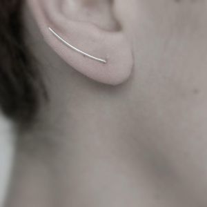 Stud -oorbellen 925 Sterling zilveren draadlijn u Bar Dubbele zijkanten voor vrouwen oorcrawler klimmermanchet charmes sieraden