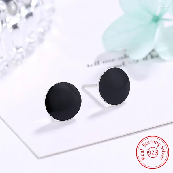 Boucles d'oreilles en argent Sterling 925 pour femmes, bijoux de haute qualité, plaquette noire, XY0238